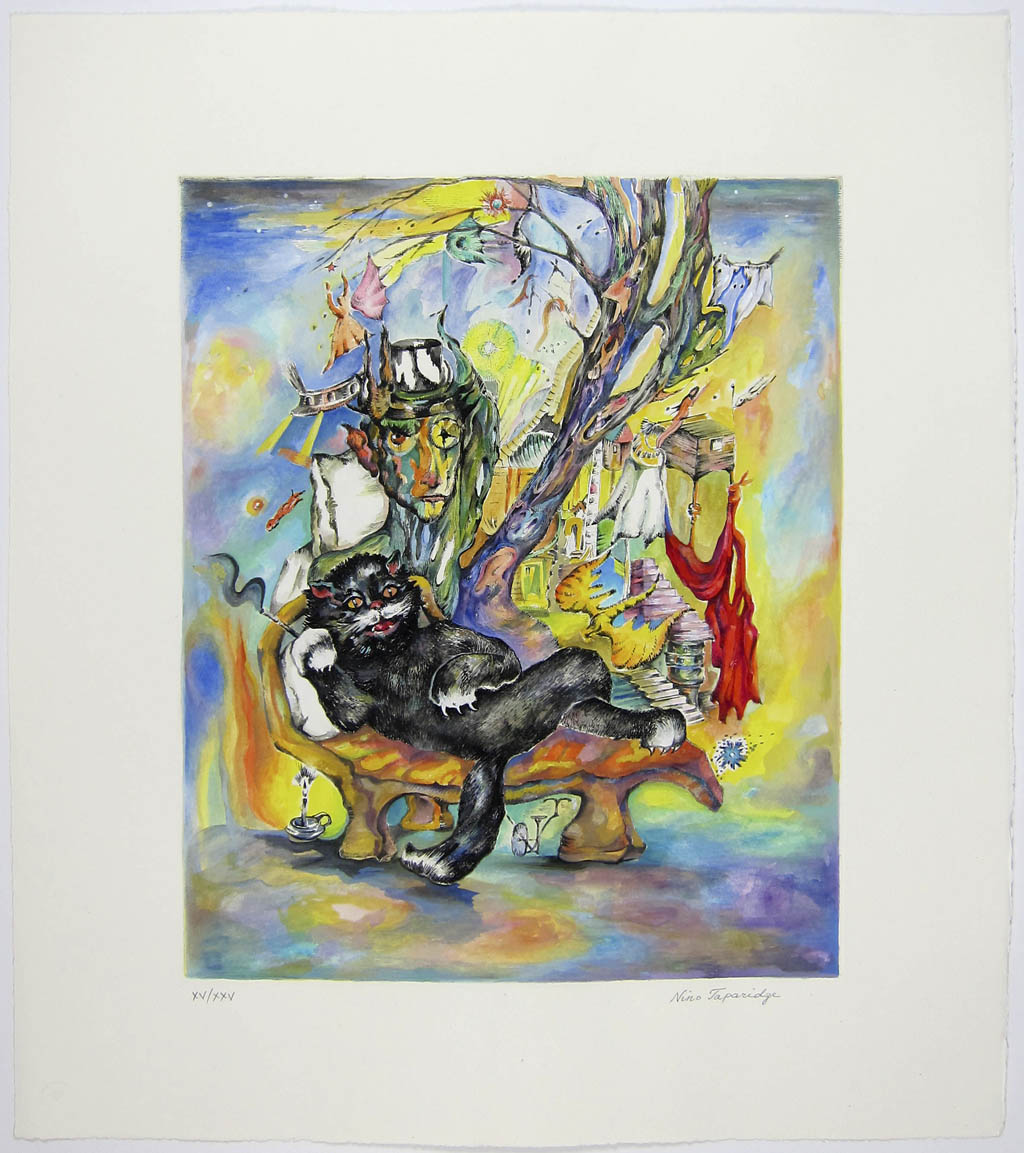 Nino Japaridze - The Master and Margarita - L'appartement numero cinquante (Apartment Number Fifty) - 2012 hand painted etching